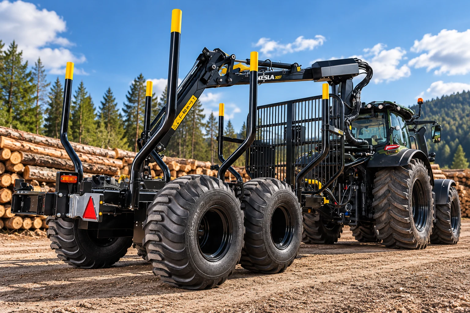 Montaje de grúa KESLA en tractor o remolque forestal, imagen 4